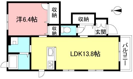 メゾン・ド・ペルメル(1LDK/1階)の間取り写真