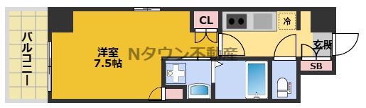 IARIM栄東(1K/7階)の間取り写真