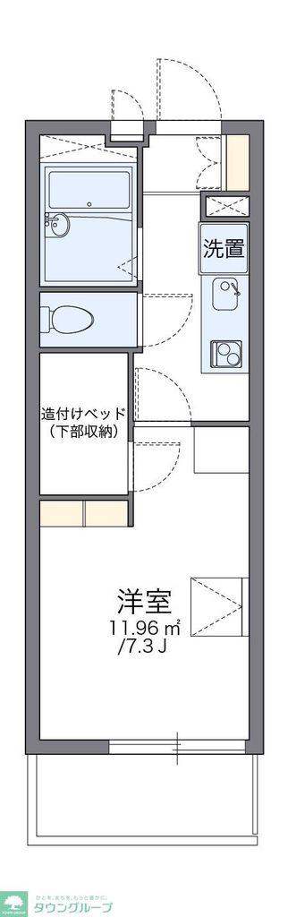 レオパレスリバーサイド天神(1K/3階)の間取り写真