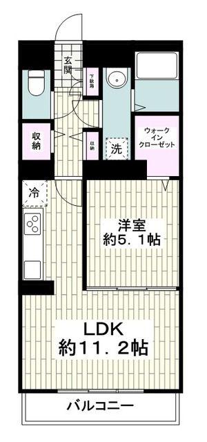 ヴィオレット湘南(1LDK/3階)の間取り写真
