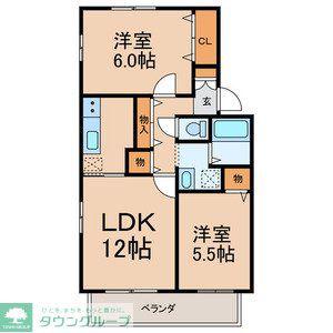 エントピアA(2LDK/2階)の間取り写真