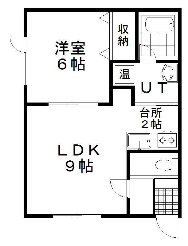 MELGRAN1(1LDK/2階)の間取り写真