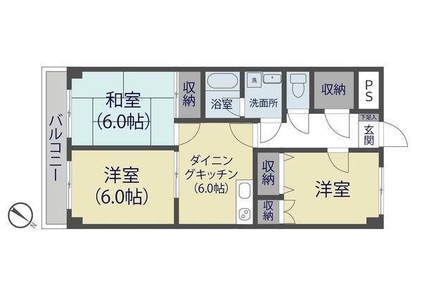 マロニエマンション(3DK/3階)の間取り写真