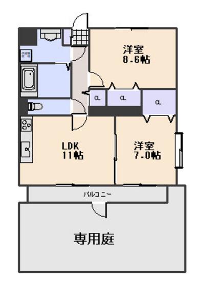 メゾンプレザント(2LDK/1階)の間取り写真