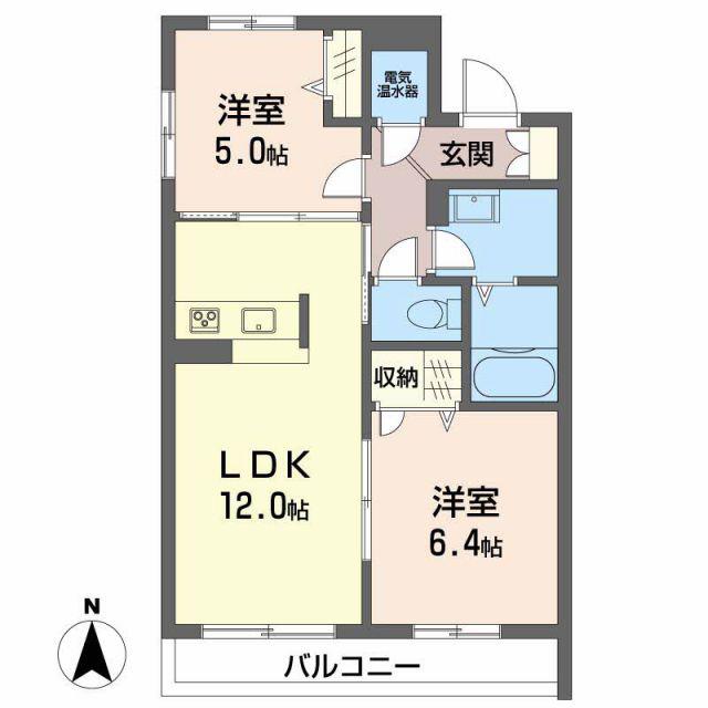 タムタムグラン(2LDK/2階)の間取り写真