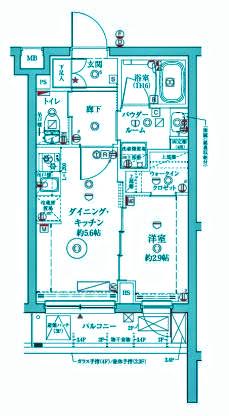 クレイシアアイズ中馬込(1DK/4階)の間取り写真