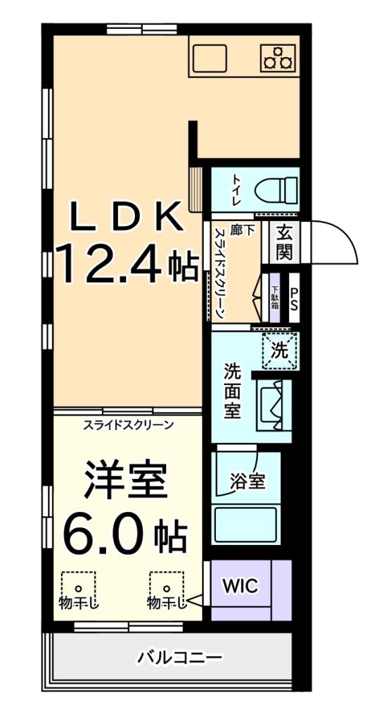 ル・クール武蔵野I(1LDK/2階)の間取り写真