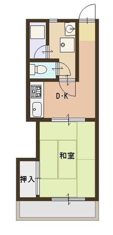 プレジデントふくなが(1DK/3階)の間取り写真
