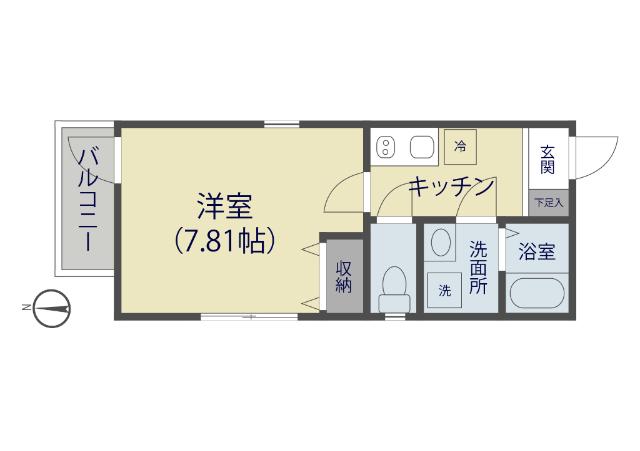 NSGATE草加CITY(1K/2階)の間取り写真