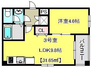 金太郎ヒルズ106(1LDK/2階)の間取り写真