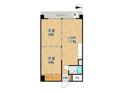 サブナード要町(2LDK/2階)の間取り写真