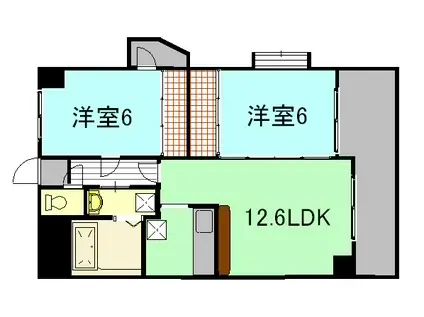 ボヌールタカキ(2LDK/4階)の間取り写真