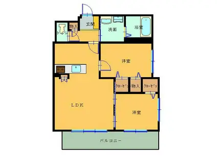 ポルトヴェーラ門司港(2LDK/5階)の間取り写真