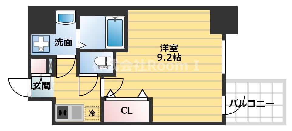 メインステージ心斎橋イースト(1K/14階)の間取り写真