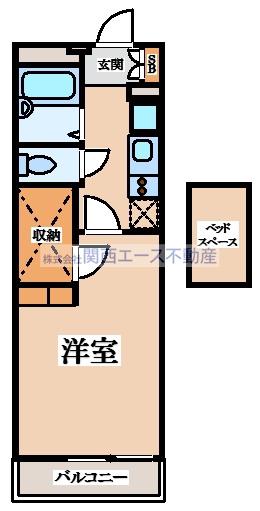 レオパレスきずり(1K/3階)の間取り写真