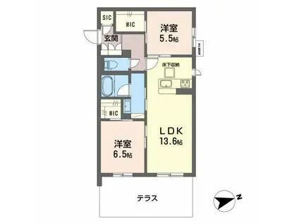 シャーメゾン カーサレジオ(2LDK/1階)の間取り写真