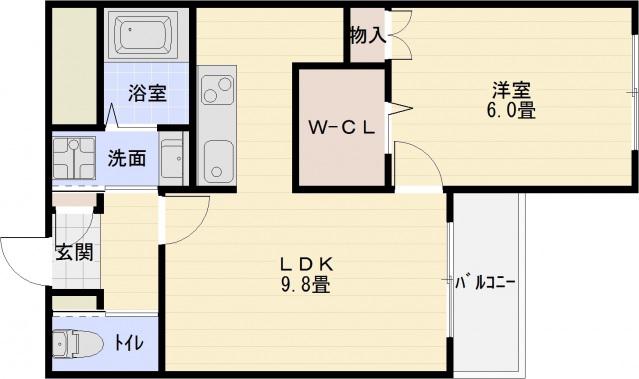 フレシール(1LDK/1階)の間取り写真