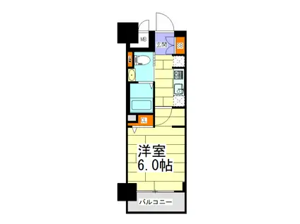 エステムプラザ大阪城パークフロント(1K/8階)の間取り写真