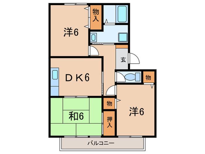 メゾン桃山台(3DK/2階)の間取り写真