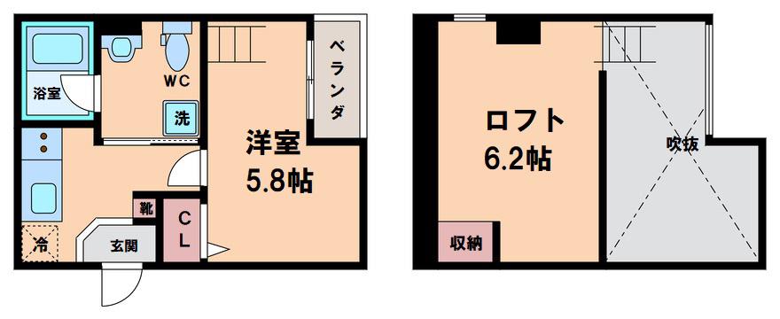 ESTRELLA ABIKO(1K/1階)の間取り写真
