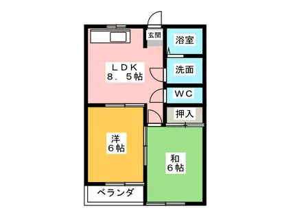 MAISON SAIBE(2LDK/2階)の間取り写真