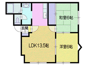 メイユールヴェルデ(2LDK/2階)の間取り写真