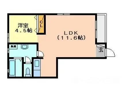 メゾン・イチタカ2番館(1LDK/1階)の間取り写真