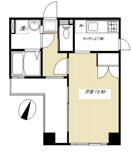 プロスペアーつつじヶ丘(1K/6階)の間取り写真