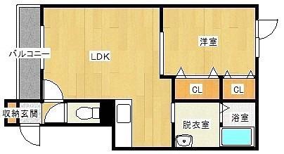 トマトハウスA(1LDK/2階)の間取り写真