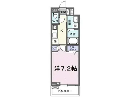 ジュピタ―(1K/3階)の間取り写真