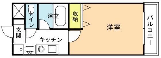 ユートピアン21(1K/2階)の間取り写真