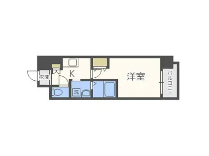 エスリード難波サウス(1K/8階)の間取り写真