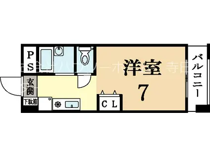 シェルマンション(1K/2階)の間取り写真