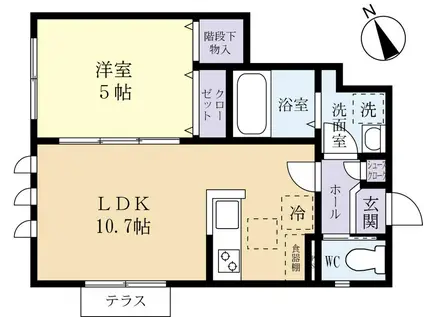MERVEILLE(1LDK/1階)の間取り写真