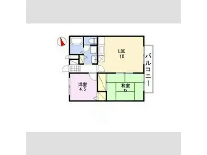 アーバンライフ吉田(2LDK/1階)の間取り写真