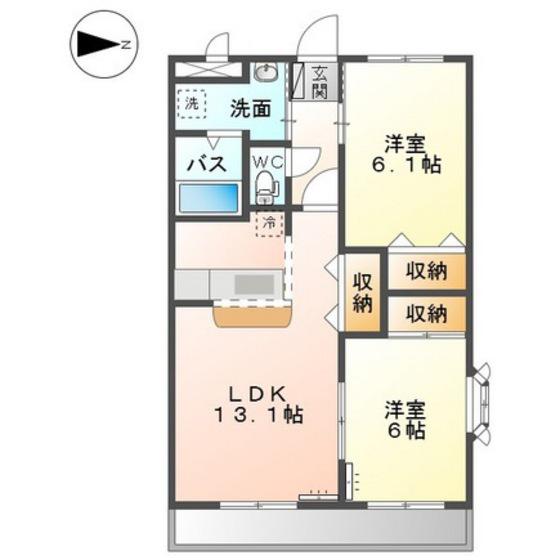クローバービル(2LDK/3階)の間取り写真