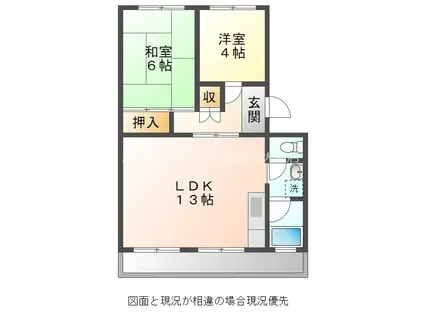 音羽ハイツ(2LDK/2階)の間取り写真