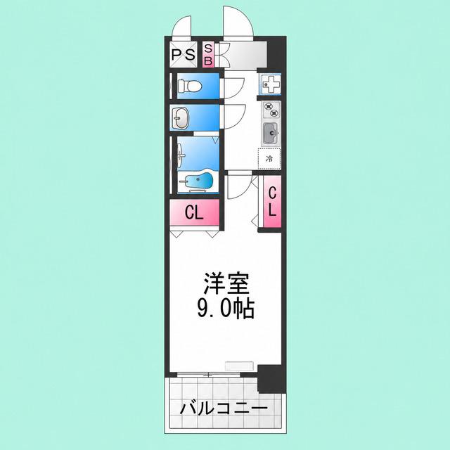 GLUCK MAISON S-SAKAI XVI(1K/8階)の間取り写真