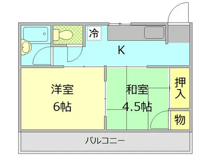 山の尻マンション(2K/1階)の間取り写真
