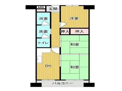 朝日プラザ八尾(3DK/5階)の間取り写真