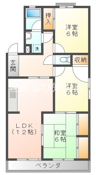 サンパーク森(3LDK/1階)の間取り写真