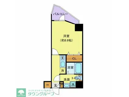 プレール・ドゥーク西新井II(1K/4階)の間取り写真