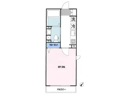 ベルナハイム(1K/2階)の間取り写真