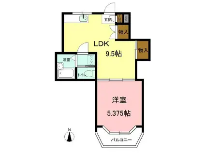 ジュネパレス沼津第二(1LDK/2階)の間取り写真