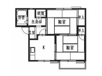 フレグランス山の辺E(2K/1階)の間取り写真