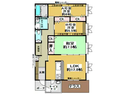 コーポ・タタニ(ワンルーム/1階)の間取り写真