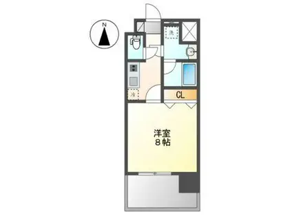 カレント茶屋が坂(1K/4階)の間取り写真