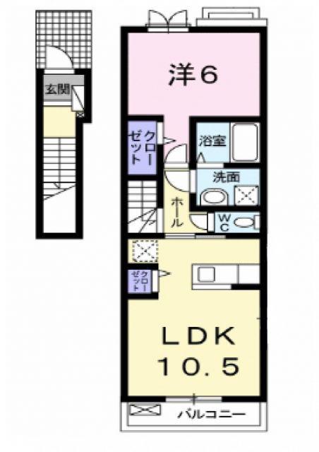 ライゼ・グランツ(1LDK/2階)の間取り写真