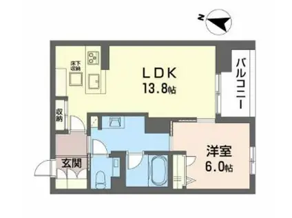 PROMENADE上杉(1LDK/1階)の間取り写真