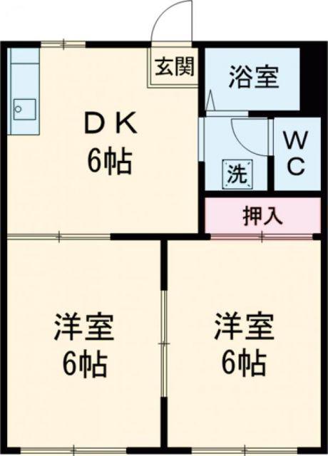 ジュネス壽C棟(2DK/1階)の間取り写真